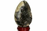 Septarian Dragon Egg Geode - Black Crystals #123052-1